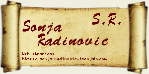Sonja Radinović vizit kartica